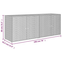 Produktbild för Trädgårdsskåp grå 198x55,5x80 cm konstrotting