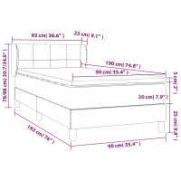 Produktbild för Ramsäng med madrass mörkblå 90x190 cm sammet
