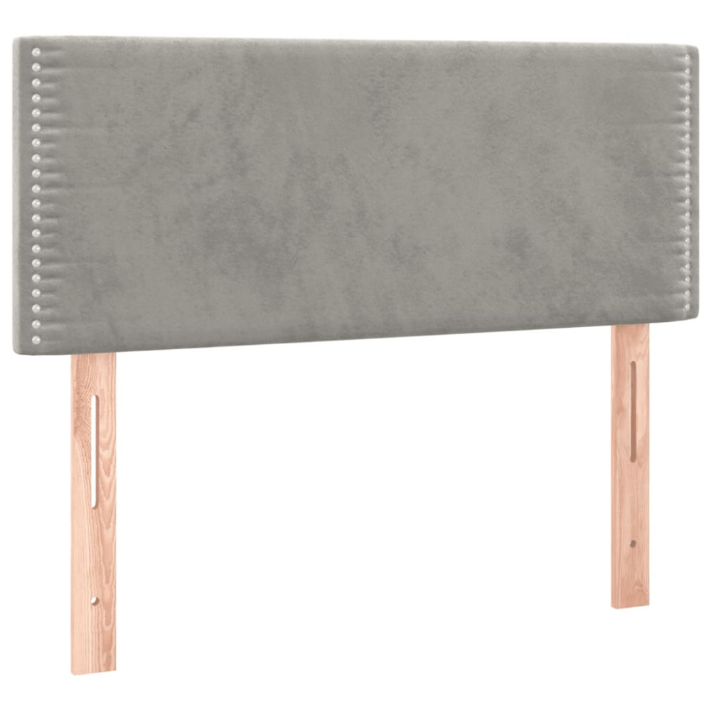 Produktbild för Ramsäng med madrass ljusgrå 100x200 cm sammet