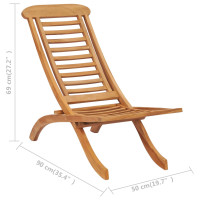 Produktbild för Hopfällbar trädgårdsstol 50x90x69 cm massiv teak