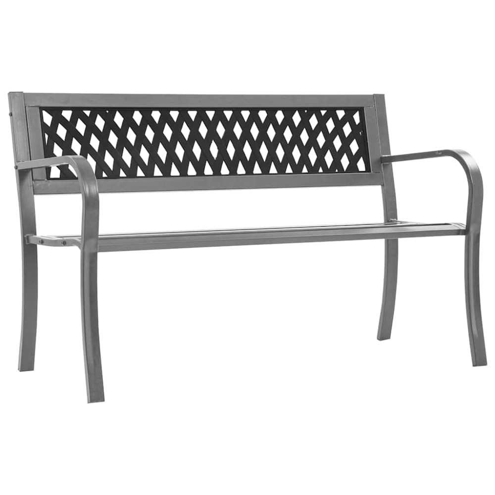 Produktbild för Trädgårdsbänk svart 120 cm stål
