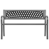 Produktbild för Trädgårdsbänk svart 120 cm stål