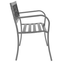 Produktbild för Trädgårdsbänk svart 120 cm stål