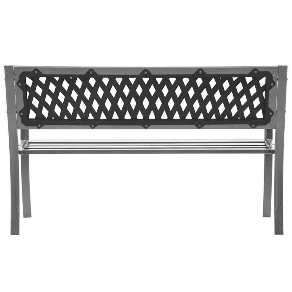 Produktbild för Trädgårdsbänk svart 120 cm stål