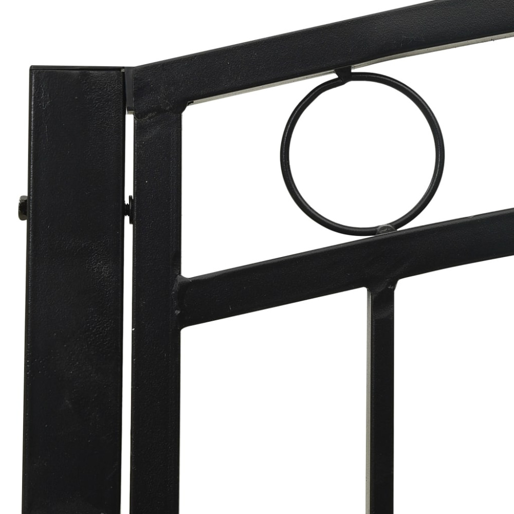 Produktbild för Trädgårdsbänk med bord svart 120 cm stål