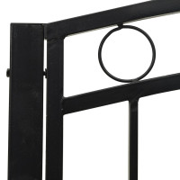 Produktbild för Trädgårdsbänk med bord svart 120 cm stål