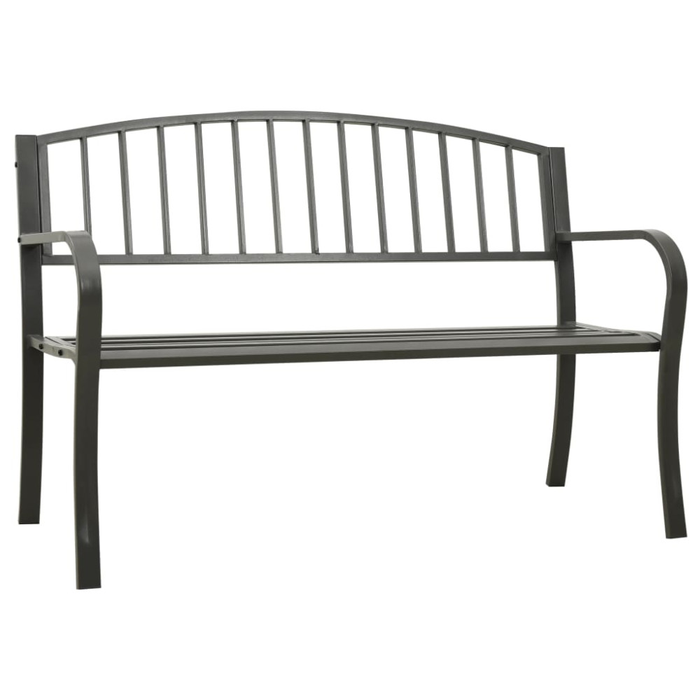 Produktbild för Trädgårdsbänk grå 120 cm stål