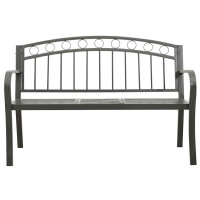 Produktbild för Trädgårdsbänk med bord grå 120 cm stål