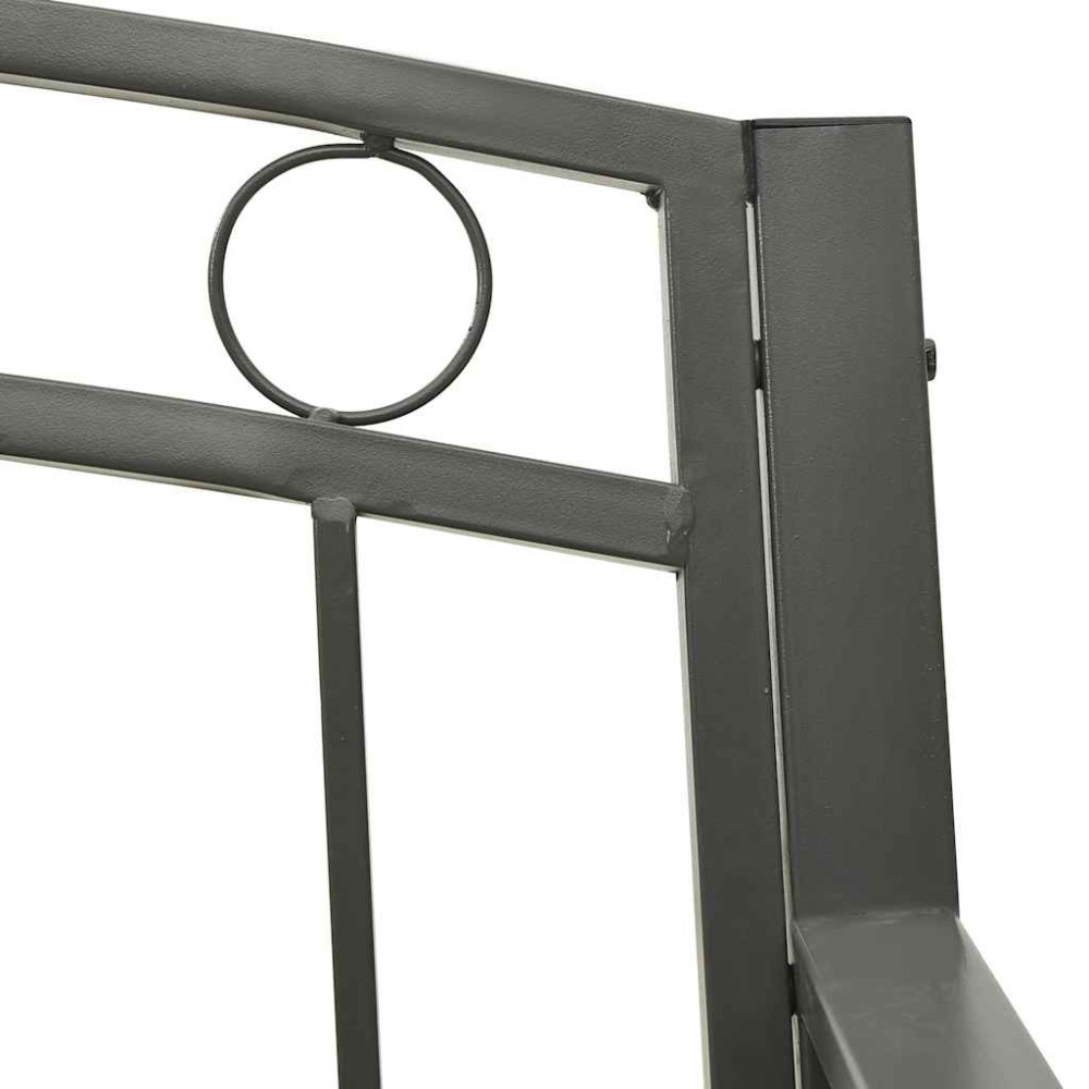 Produktbild för Trädgårdsbänk med bord grå 120 cm stål