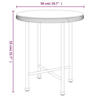 Produktbild för Matbord svart Ø50 cm härdat glas och stål