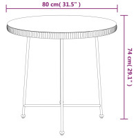 Produktbild för Matbord svart Ø80 cm härdat glas och stål