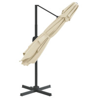 Miniatyr av produktbild för Frihängande parasoll med ventilation sandvit 400x300 cm