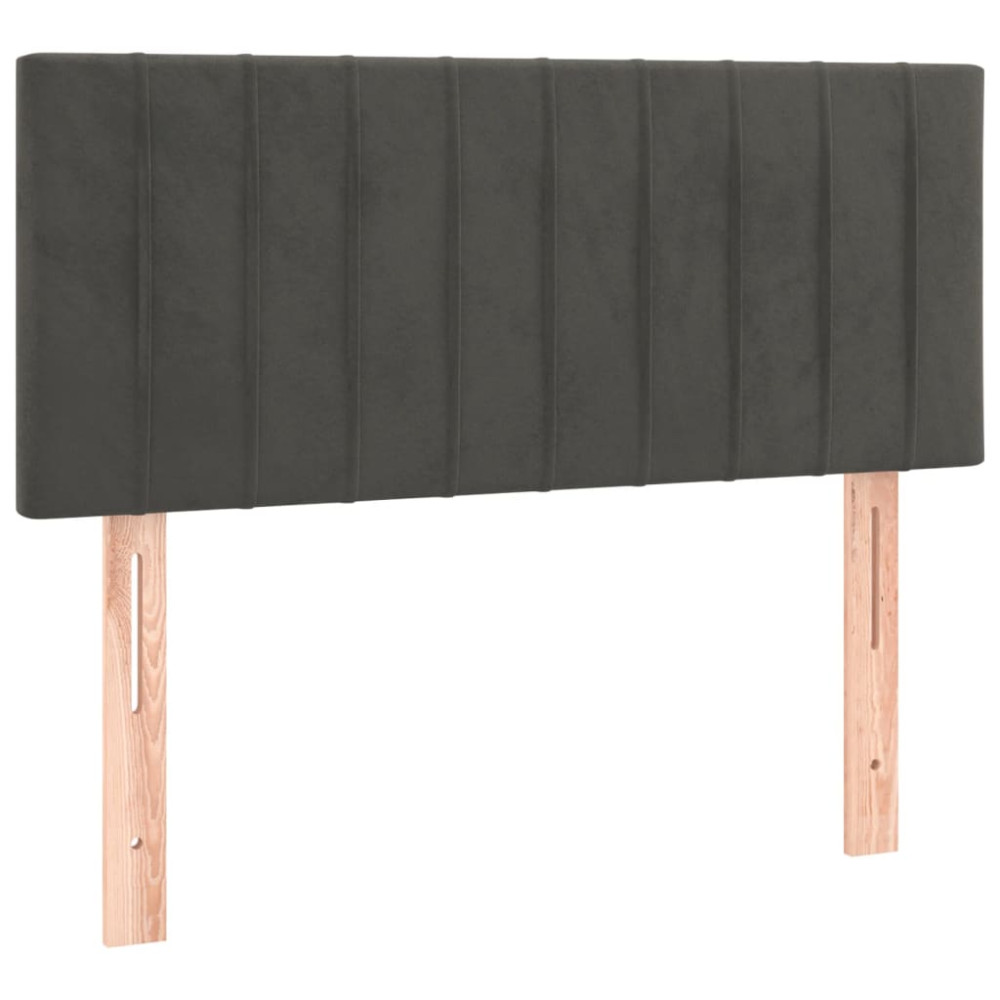 Produktbild för Ramsäng med madrass mörkgrå 90x190 cm sammet