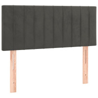 Produktbild för Ramsäng med madrass mörkgrå 90x190 cm sammet