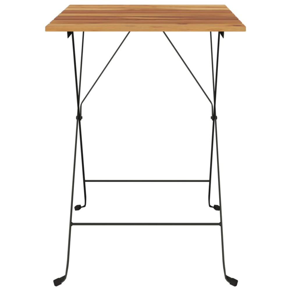 Produktbild för Hopfällbart cafébord 55x54x71 cm massiv teak och stål