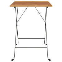 Produktbild för Hopfällbart cafébord 55x54x71 cm massiv teak och stål