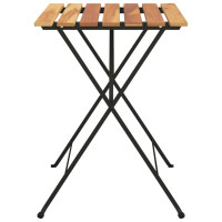 Produktbild för Hopfällbart cafébord 55x54x71 cm massiv teak och stål
