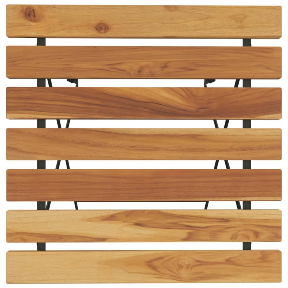 Produktbild för Hopfällbart cafébord 55x54x71 cm massiv teak och stål