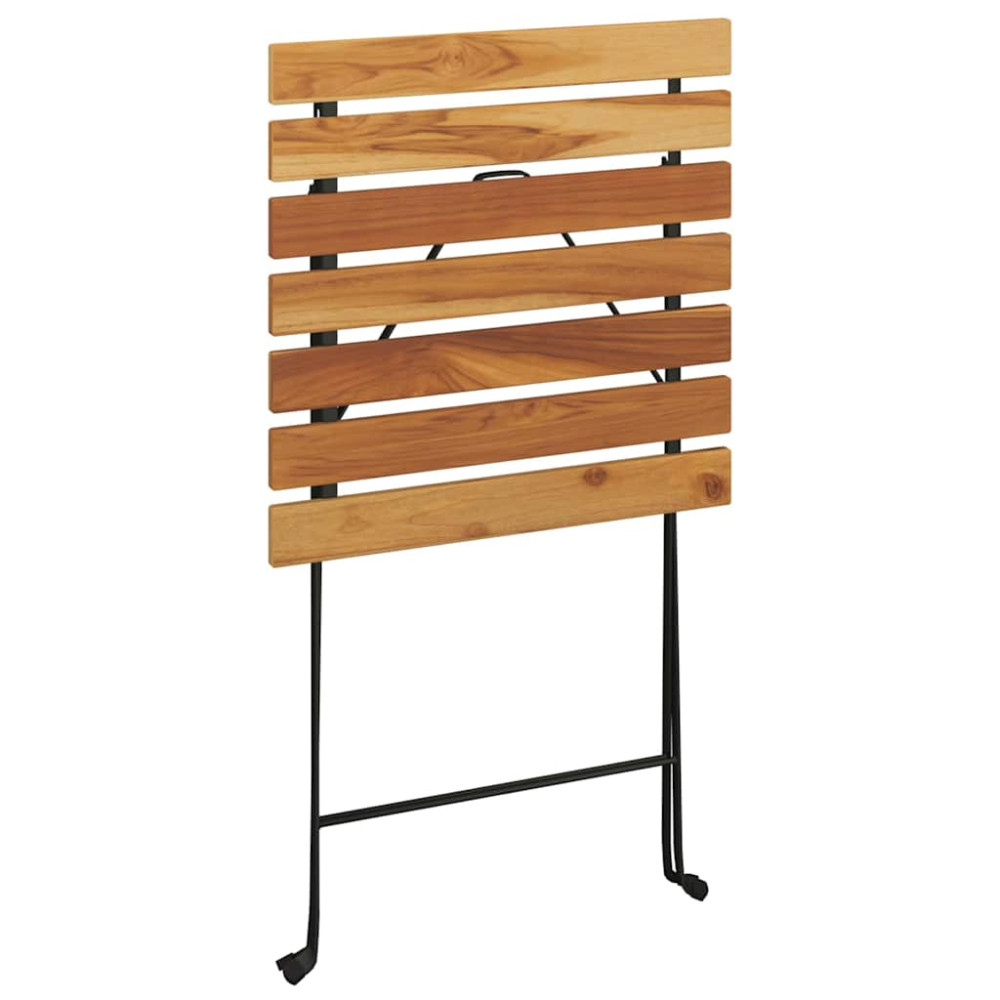 Produktbild för Hopfällbart cafébord 55x54x71 cm massiv teak och stål