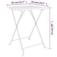 Produktbild för Hopfällbart cafébord 55x54x71 cm massiv teak och stål