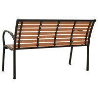 Produktbild för Trädgårdsbänk svart och brun 116 cm stål och WPC