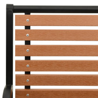 Produktbild för Trädgårdsbänk svart och brun 116 cm stål och WPC