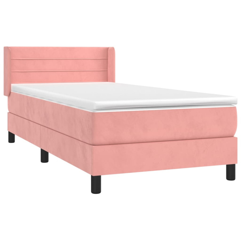 Produktbild för Ramsäng med madrass rosa 80x200 cm sammet