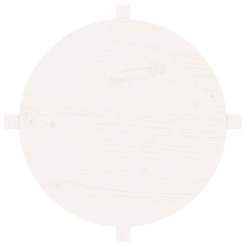 Produktbild för Soffbord vit Ø 62,5x45cm massiv furu