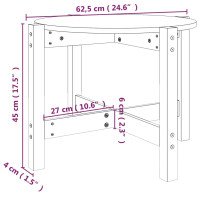 Produktbild för Soffbord grå Ø 62,5x45 cm massivt furu