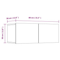 Produktbild för Tv-bänkar 2 st svart 80x30x30 cm konstruerat trä