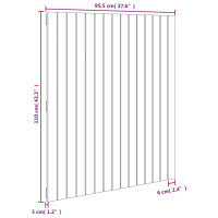 Produktbild för Väggmonterad huvudgavel vit 95,5x3x110 cm massiv furu