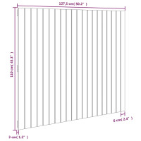 Produktbild för Väggmonterad huvudgavel vit 127,5x3x110 cm massiv furu