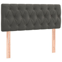 Produktbild för Ramsäng med madrass mörkgrå 90x190 cm sammet