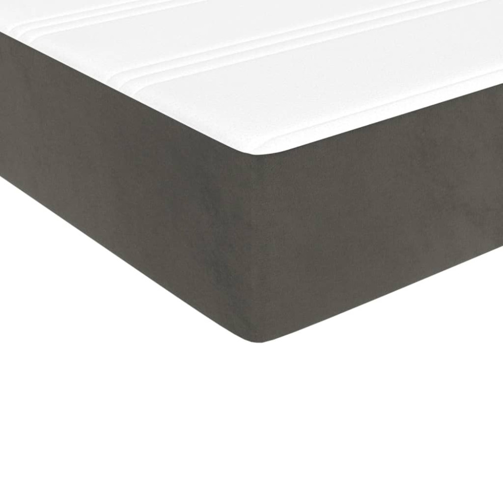 Produktbild för Ramsäng med madrass mörkgrå 90x190 cm sammet