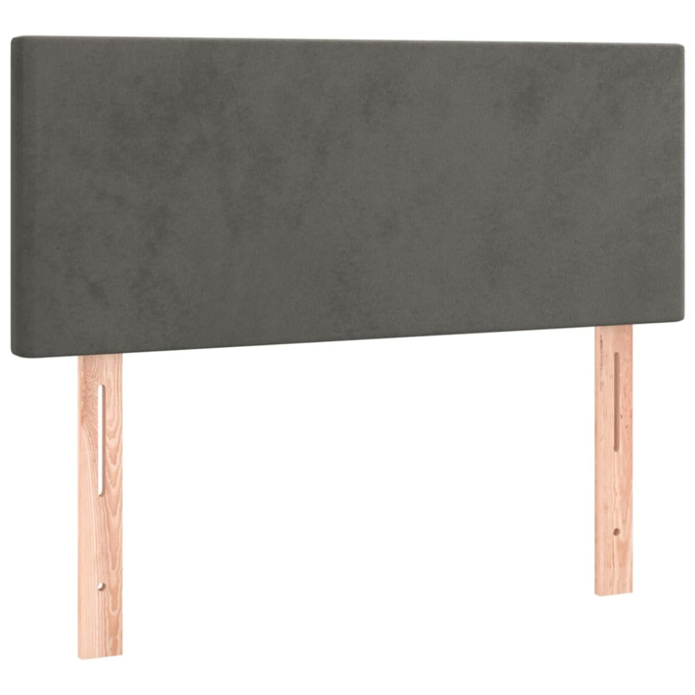 Produktbild för Ramsäng med madrass mörkgrå 90x190 cm sammet