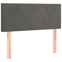 Produktbild för Ramsäng med madrass mörkgrå 90x190 cm sammet
