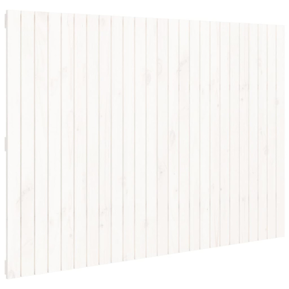 Produktbild för Väggmonterad huvudgavel vit 159,5x3x110 cm massiv furu