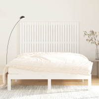 Produktbild för Väggmonterad huvudgavel vit 159,5x3x110 cm massiv furu
