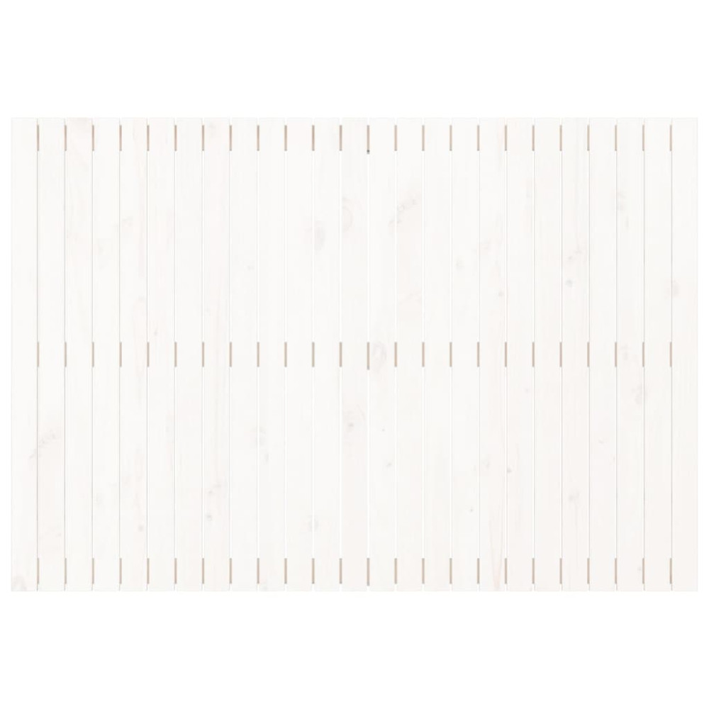 Produktbild för Väggmonterad huvudgavel vit 159,5x3x110 cm massiv furu