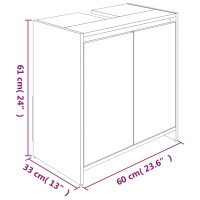 Produktbild för Badrumsskåp brun ek 60x33x61 cm konstruerat trä