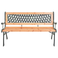 Produktbild för Trädgårdsbänk 116 cm gjutjärn och massivt granträ