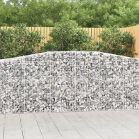 Produktbild för Gabion bågformad 400x50x100/120 cm galvaniserat järn