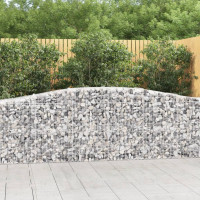 Produktbild för Gabion bågformad 400x50x80/100 cm galvaniserat järn