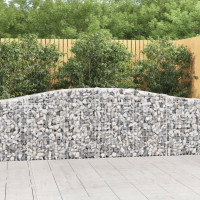 Produktbild för Gabion bågformad 400x30x80/100 cm galvaniserat järn