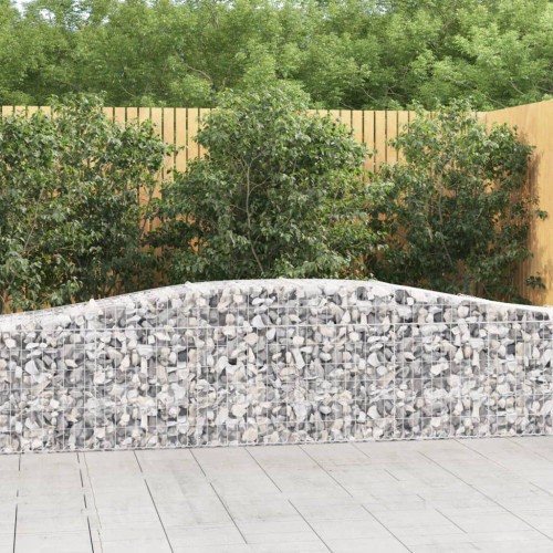 vidaXL Gabion bågformad 400x50x60/80 cm galvaniserat järn