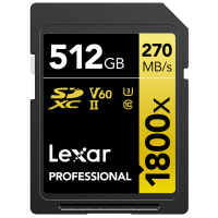 Produktbild för Lexar SDXC Pro 1800x U3 UHS-II R280/W210 (V60) 512GB