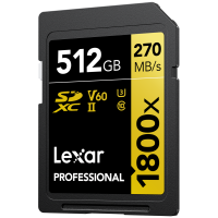 Produktbild för Lexar SDXC Pro 1800x U3 UHS-II R280/W210 (V60) 512GB