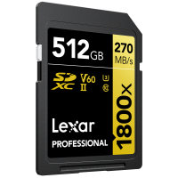 Produktbild för Lexar SDXC Pro 1800x U3 UHS-II R280/W210 (V60) 512GB