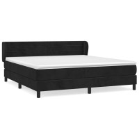 Produktbild för Ramsäng med madrass svart 180x200 cm sammet