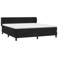 Produktbild för Ramsäng med madrass svart 180x200 cm sammet